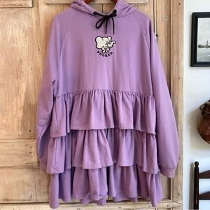 Lazy Oaf Rare Elephant Fucked oversized Hoodie Dress Size S/M